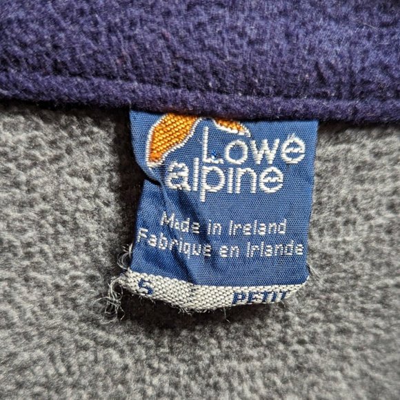 Lowe Alpine Vintage Polartec Fleece Jacket Full Zip Grey Purple Size S Oversized - Picture 6 of 8